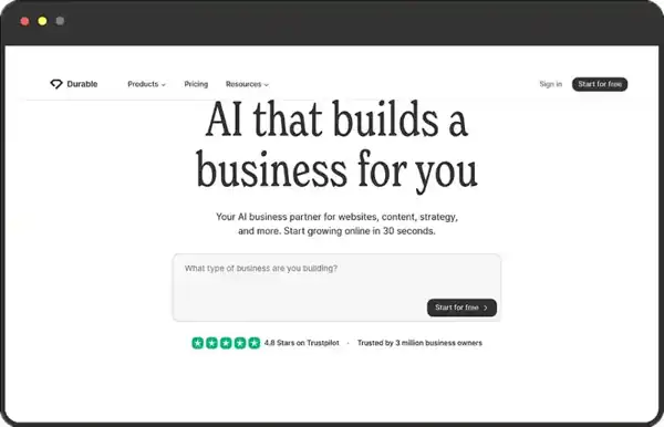 Durable — Websites Done in Seconds